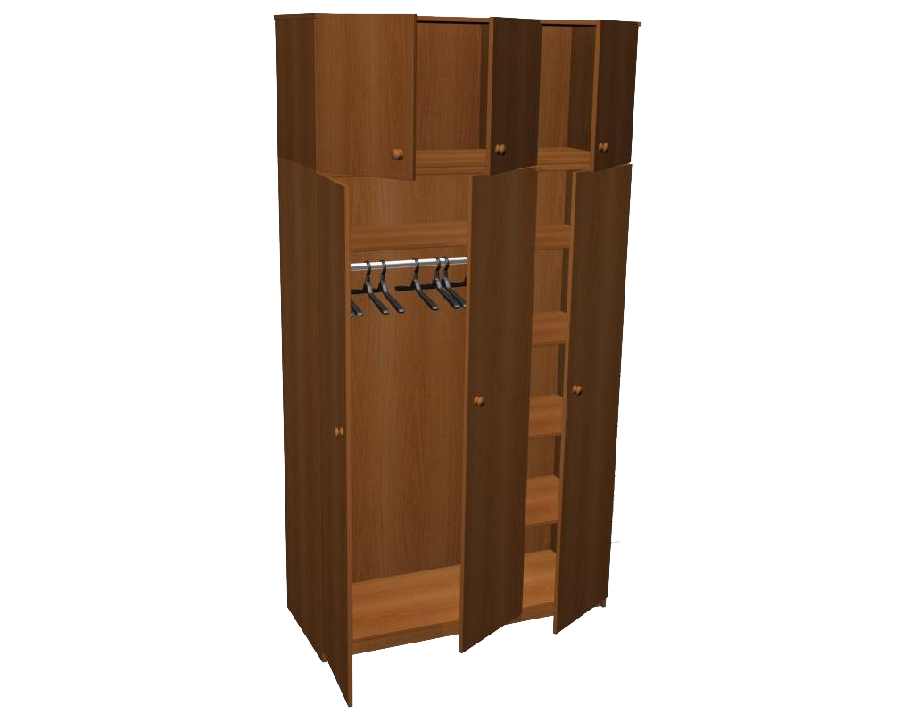 Шкаф для одежды двухстворчатый со штангой и антресолью ЛДСП 16 мм размеры: 1300 × 520 × 2300 модель Ш-6
