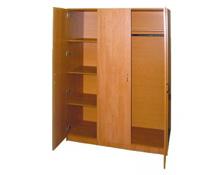 Шкаф для одежды трёхстворчатый со штангой ЛДСП 16 мм размеры: 415 × 460 × 1800 модель ШД-3