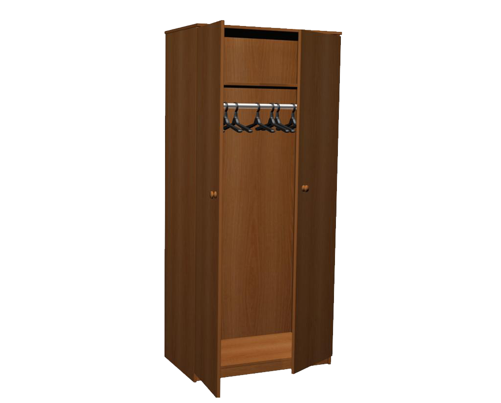 Шкаф для одежды двухстворчатый со штангой ЛДСП 16 мм размеры: 415 × 460 × 1800 модель ШД-1